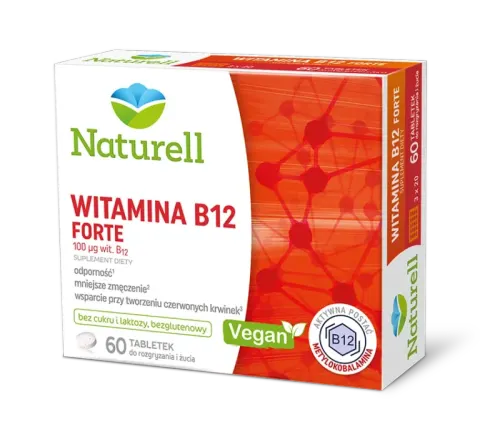 NATURELL WITAMINA B12 FORTE, tabletki do ssania, 60 szt.