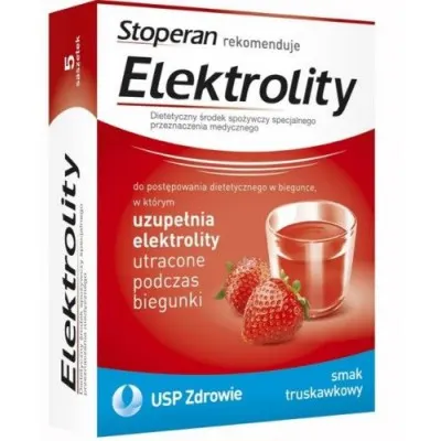 ELEKTROLITY, smak truskawkowy, saszetki z proszkiem, 7 szt.