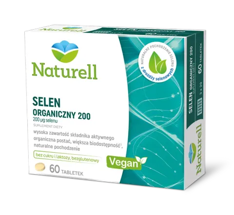 NATURELL SELEN ORGANICZNY 200, tabletki, 60 szt.