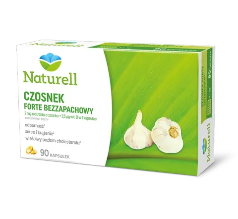 NATURELL CZOSNEK FORTE BEZZAPACHOWY, kapsułki, 90 szt.