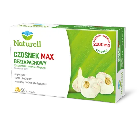 NATURELL CZOSNEK MAX BEZZAPACHOWY, kapsułki, 90 szt.