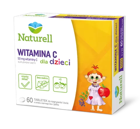 NATURELL WITAMINA C DLA DZIECI, tabletki, 60 szt.