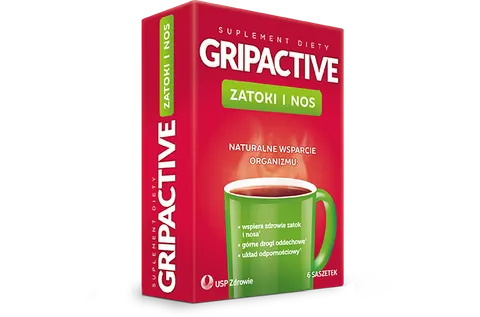 GRIPACTIVE ZATOKI I NOS, saszetki z proszkiem, 6 szt.