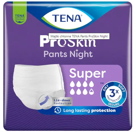 TENA PANTS PROSKIN SUPER NIGHT, majtki chłonne, rozmiar M, 30 szt.