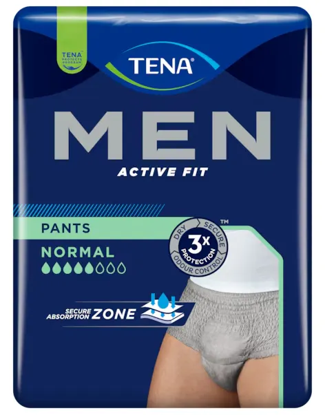 TENA MEN PANTS NORMAL GREY, majtki chłonne, rozmiar S/M, 30 szt.