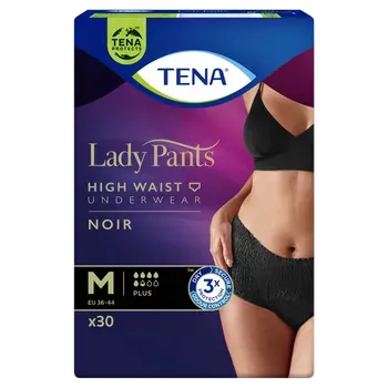 TENA LADY PANTS PLUS NOIR, majtki chłonne, rozmiar M, 30 szt.