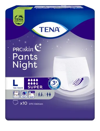 TENA PANTS PROSKIN SUPER NIGHT OTC EDITION, majtki chłonne, rozmiar L, 10 szt.