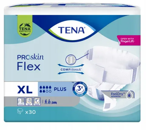 TENA FLEX PROSKIN PLUS, pieluchomajtki, rozmiar XL, 30 szt.