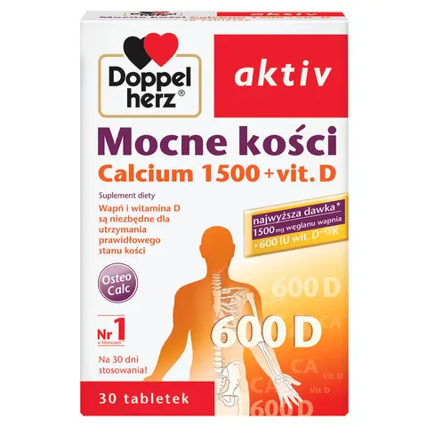 DOPPELHERZ AKTIV MOCNE KOŚCI CALCIUM 1500+vit.D3, tabletki, 30 szt.
