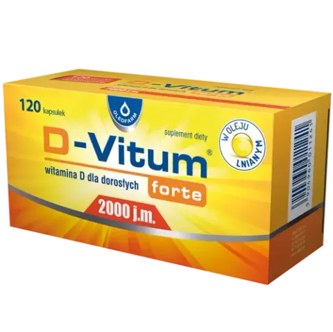 D-VITUM FORTE, 2000 j.m. dla dorosłych, kapsułki, 120 szt.