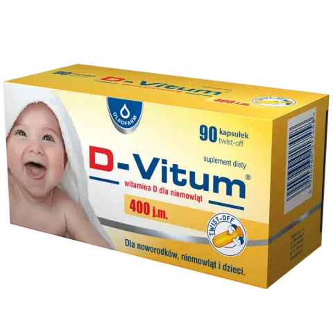 D-VITUM, witamina D dla niemowląt 400 j.m., kapsułki twist-off, 90 szt.