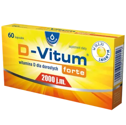 D-VITUM FORTE, 2000 j.m. dla dorosłych, kapsułki, 60 szt.
