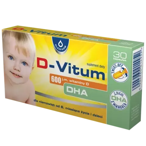 D-VITUM, 600 j.m. witaminy D DHA, kapsułki twist-off, 30 szt.