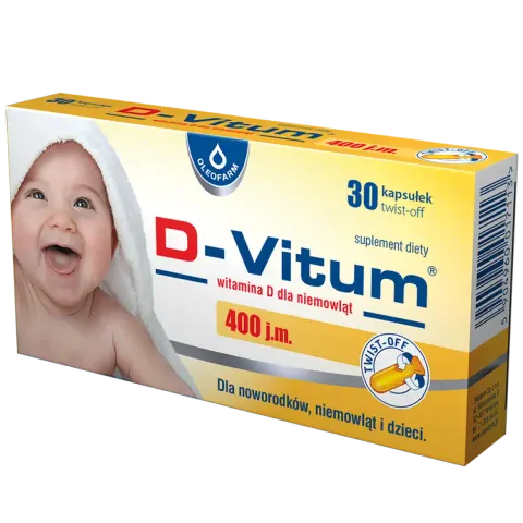 D-VITUM, witamina D dla niemowląt 400 j.m., kapsułki twist-off, 30 szt.