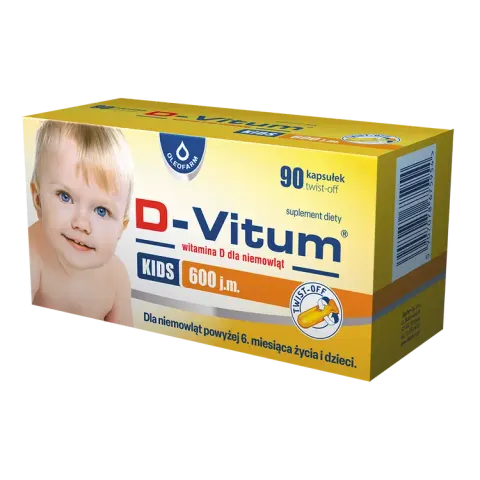 D-VITUM KIDS, witamina D dla niemowląt 600 j.m., kapsułki twist-off, 90 szt.