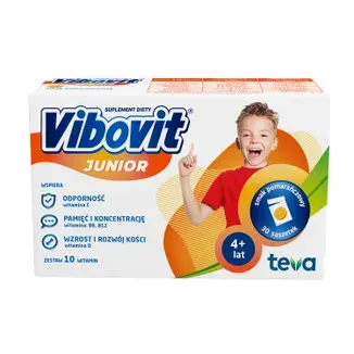 VIBOVIT JUNIOR, smak pomarańczowy, saszetki z proszkiem, 30 szt.