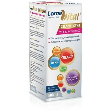 LOMA VITAL ŻELAZO+CYNK, płyn, 500 ml