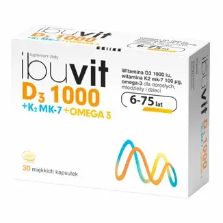 IBUVIT D3 2000+K2 MK-7 OMEGA 3, kapsułki, 30 szt.