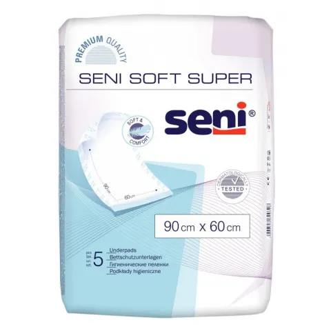 SENI SOFT SUPER, podkłady higieniczne, 60 x 90 cm, 5 szt.