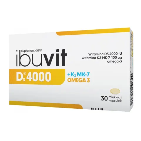 Zakłady Farmaceutyczne POLPHARMA S.A. - D3 4000 + K2 MK-7 + Omega suplement diety dla osób powyżej 75.roku życia 30 kapsułek