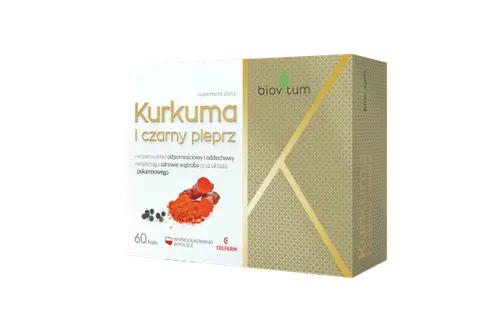 BIOVITUM, kurkuma i czarny pieprz, kapsułki, 60 szt.