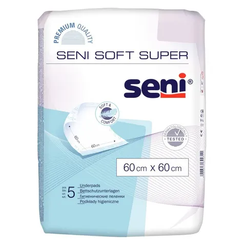SENI SOFT SUPER, podkłady higieniczne, 60 x 60 cm, 5 szt.