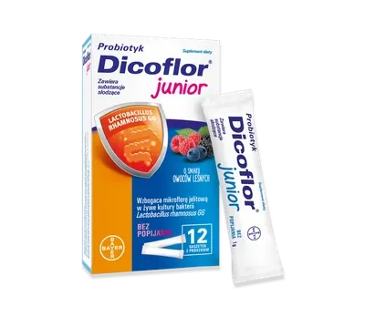 DICOFLOR JUNIOR , proszek do sporządzania roztworu, 12 szt.