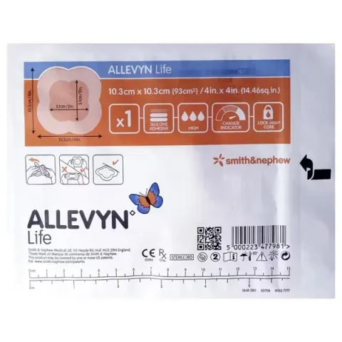 ALLEVYN LIFE, opatrunek piankowy, 10,3 cm x 10,3 cm, 1 szt.