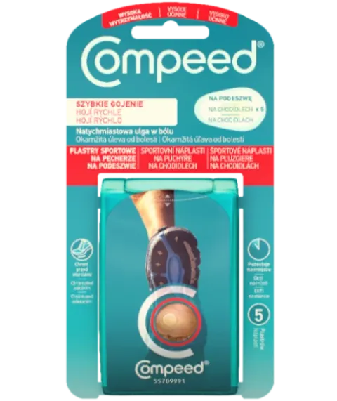 COMPEED PLASTRY SPORTOWE NA PĘCHERZE NA PODESZWIE, 5 szt.