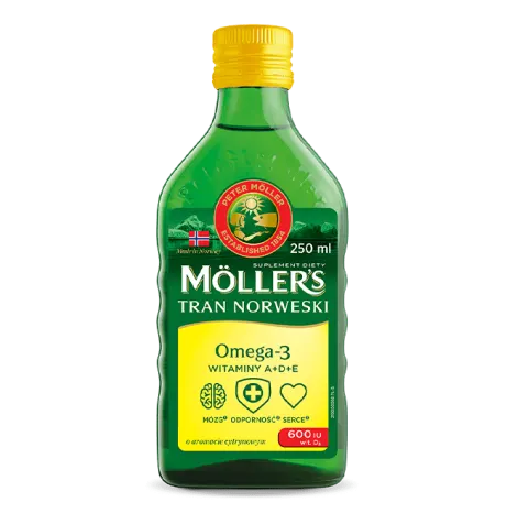 MOLLER'S TRAN NORWESKI, cytrynowy, płyn, 250 ml