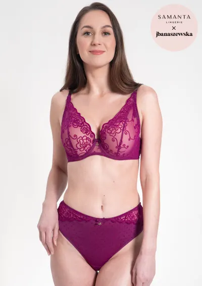 Samanta - Biustonosz Ellen A475 fuksja push-up 75C Różowy