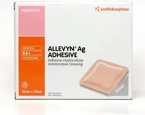 ALLEVYN AG ADHESIVE, opatrunek, 10 cm x 10 cm, 1 szt.