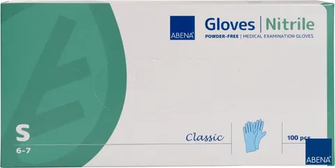 Rękawiczki nitrylowe ABENA rozm. S - 100 szt. NIEBIESKIE BEZPUDROWE