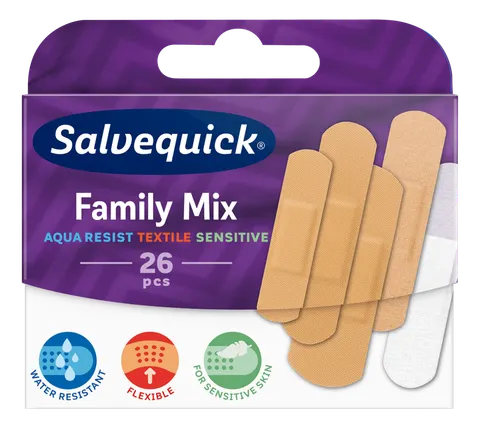 SALVEQUICK FAMILY MIX, plastry, 26 szt.