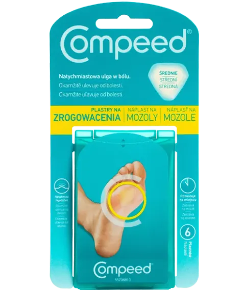 COMPEED NA ZROGOWACENIA, plastry 4,4 x 4,5 cm, 6 szt.