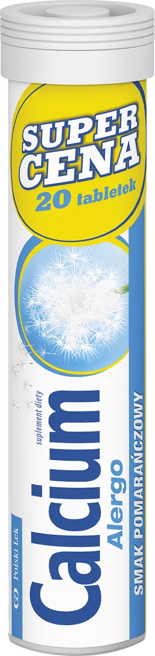 CALCIUM 300 + WITAMINA C, o smaku pomarańczowym, tabletki musujące, 20 szt.