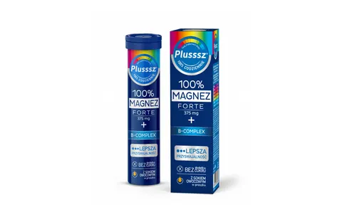 PLUSSSZ 100% MAGNEZ FORTE + B-COMPLEX, tabletki musujące, 20 szt.