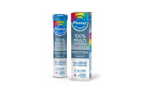 PLUSSSZ 100% MULTIWITAMINA MĘŻCZYZNA COMPLEX, tabletki musujące, 20 szt.