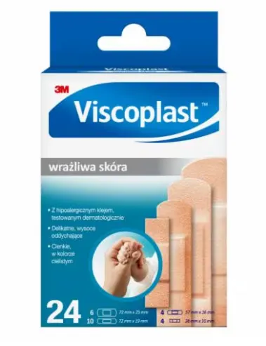 VISCOPLAST, wrażliwa skóra, plastry, 24 szt.