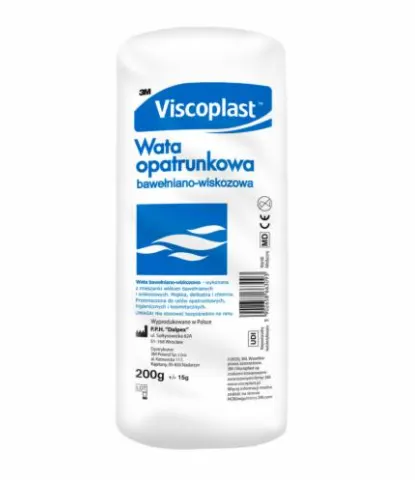 VISCOPLAST, bawełniano-wiskozowa wata opatrunkowa, 200 g