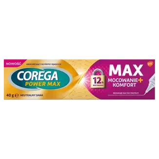 COREGA POWER MAX MOCOWANIE + KOMFORT, krem mocujący, 40 g