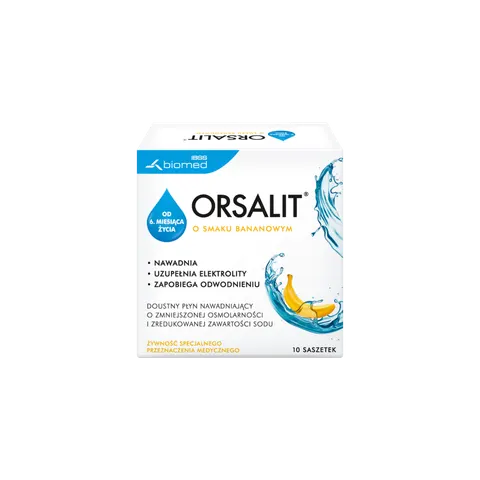 ORSALIT, smak bananowy, saszetki z proszkiem, 10 szt.