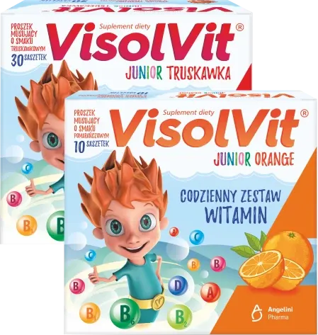 VISOLVIT JUNIOR ORANGE, granulki musujące w saszetkach, 10 szt.