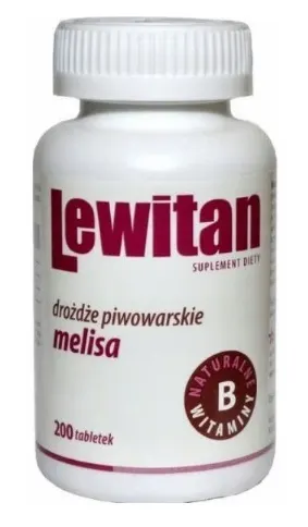 LEWITAN DROŻDŻE PIWOWARSKIE Z MELISĄ, tabletki, 200 szt.