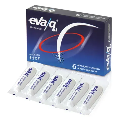 EVA/QU, Czopki przeciw zaparciom, 6 szt.