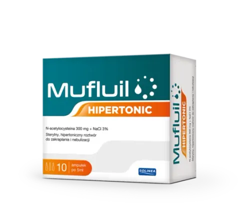 MUFLUIL HIPERTONIC, roztwór do nebulizacji, ampułki, 10 szt. x 5 ml