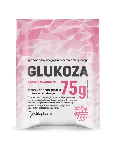 GLUKOZA, proszek do sporządzania roztworu doustnego, smak malinowy, 75 g