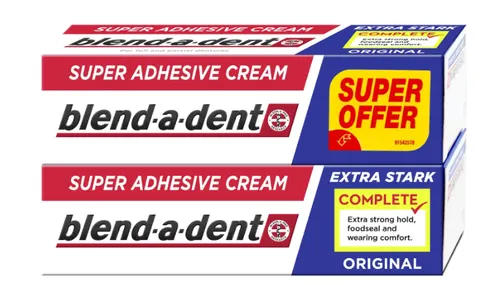 BLEND-A DENT SUPER EXTRA STARK ORGINAL, klej do protez extra silny, 2 szt. po 47 g