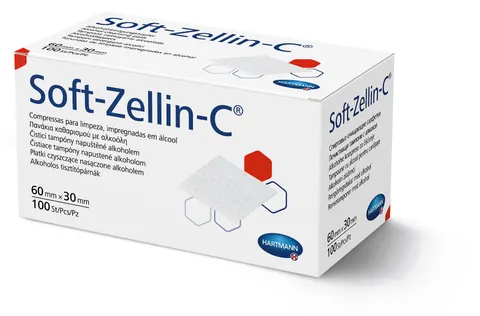 SOFT- ZELLIN-C, gazik nasączony alkoholem, 60 x 30 mm, 100 szt.