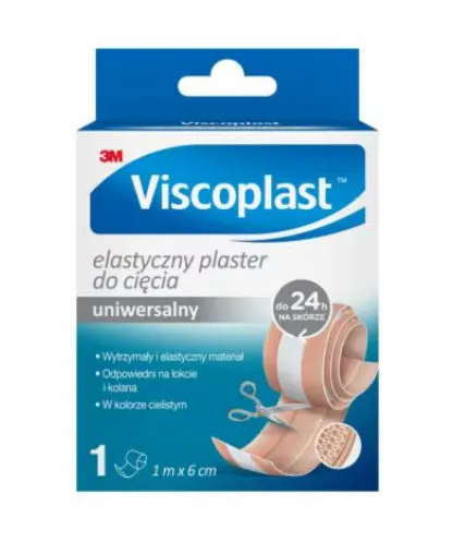 VISCOPLAST, elastyczny plaster do cięcia, 1 m x 6 cm, 1 szt.